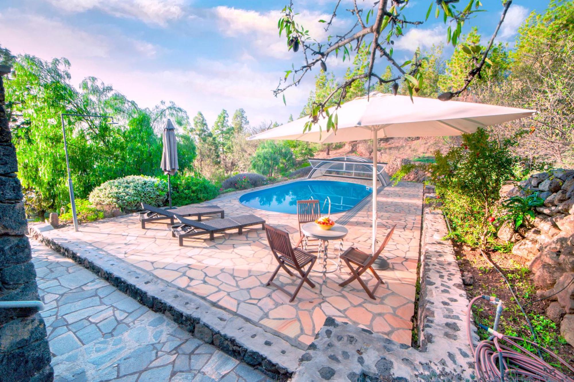 Feriendomizil Finca Tijarafe Mit Beheiztem, Abdeckbarem Pool Exterior photo